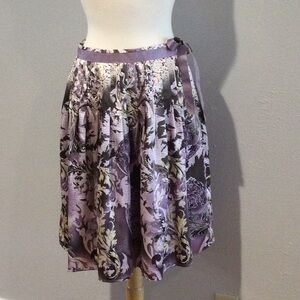 Worthington Lined Side Zip/Tie Knee Length A-Line Multicolor Skirt Size 8